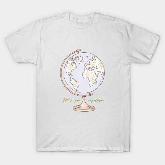 Let's Go Explore T-Shirt by Barlena